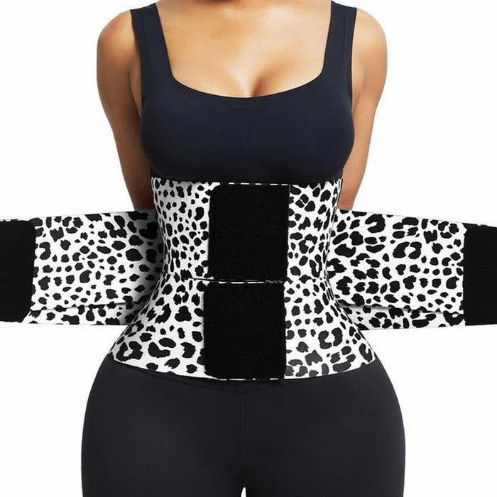 new arrival high elastic waist trainer belt red and yellow leopard print shaping slimming belt abdominal control female waist trainer