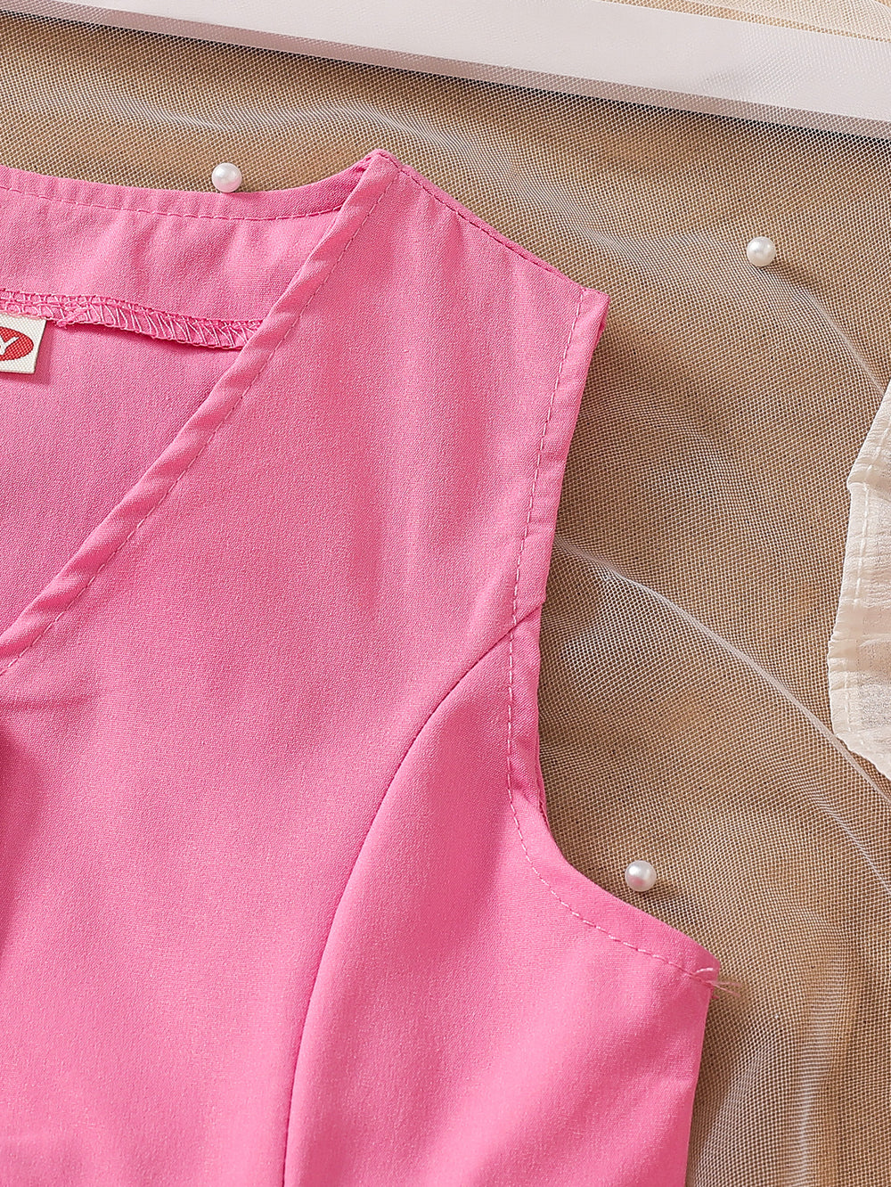 hot-selling  export fashion two-piece set: sweet & cool vest with starry tulle princess dress