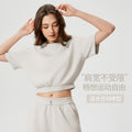 Summer air layer yoga top - women's cropped short sleeve - trendy & versatile fitness activewear tee - d25025