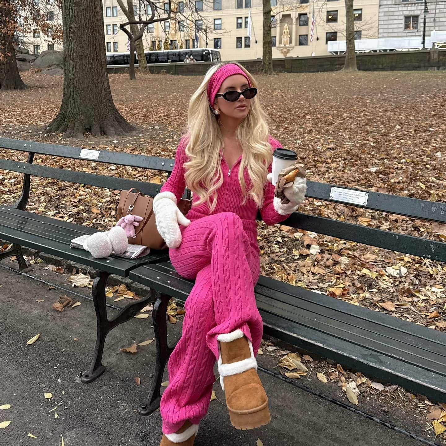 Europe, America 2025 Independent Station Sweater Two-piece Set Casual Comfortable Lapel Long Sleeve Cardigan Straight Pants Knitted Set