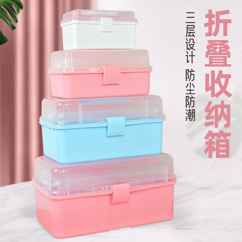 Baolian Art Student Toolbox Household Painting Brush Calligraphy Storage Box Transparent Painting Box Multifunctional Storage Box