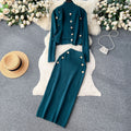 Fall and winter socialite tweed style wear women's knitting shirt three-piece sleeveless vest cardiganoutwear hip-covering skirt