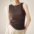 cross-border  spring/summer pure cotton tank top - off-the-shoulder halter neck slimming sleeveless undershirt camisole top for women