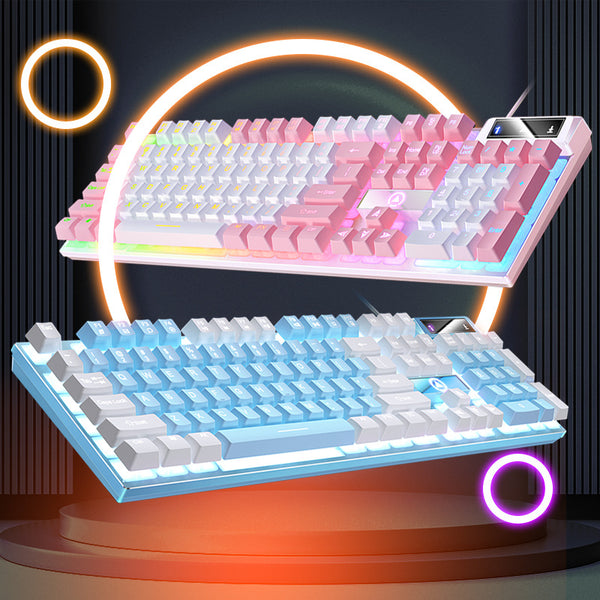 K500 mechanical feel keyboard USB wired computer desktop light sound office e-sports game mouse set