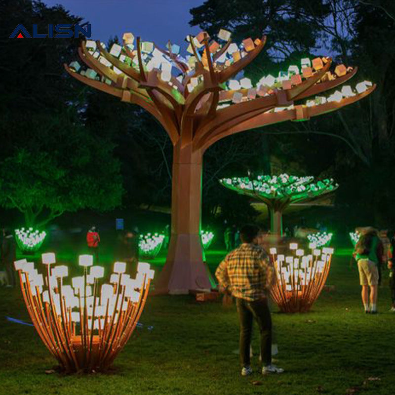 Lighting Installation Outdoor Garden Garden Light Landscape Lighting Decoration Waterproof Luminous Internet celebrity Lighting Installation Colorful