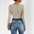 european and american cross-border new sexy v-neck knitted bodycon sweater