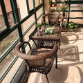 Three-piece rattan chair set casual tea table courtyard rattan outdoor table and chairs balcony tea table and chairs balcony casual table and chairs