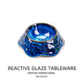 Creative kiln-turned-blue ceramic tableware ceramic bowl restaurant hotel dessert bowl salad bowl good-looking rice bowl