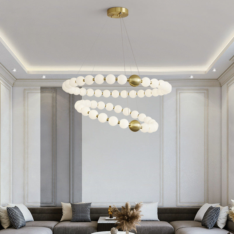 Living room main chandelier modern simple light luxury 2022 new glass Internet celebrity bedroom light creative Nordic restaurant lighting