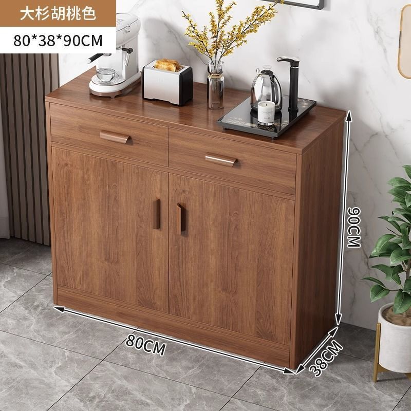 Solid wood tea cabinet, dining side cabinet integrated against the wall, new household kitchen cabinet, dining preparation cabinet, locker, storage cabinet