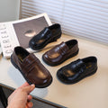 Kids' british style leather shoes -  spring/autumn new collection - girls' loafers - fashionable, versatile, retro slip-on flats