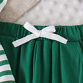 Amazon  spring/summer new kids' stylish and trendy baby green dinosaur cartoon striped short-sleeve and pants two-piece set