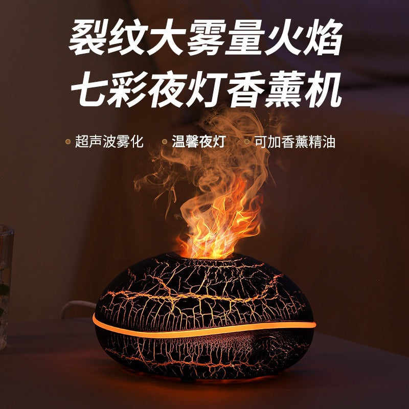 New arrivalartificial flame diffuser seven color gradient creative for home ultrasonic aromatherapy machine humidifier atomizer