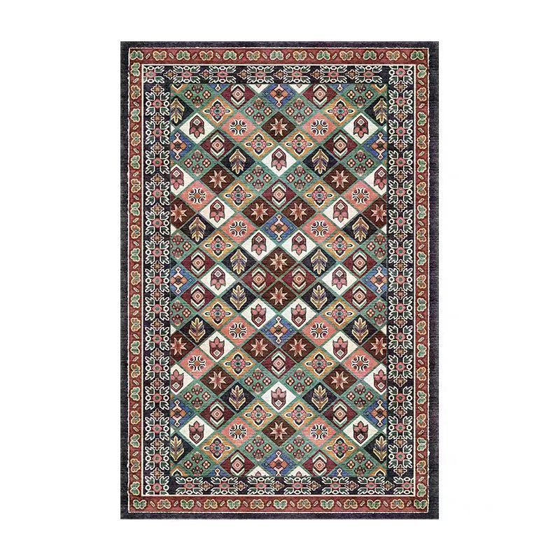 retro ethnic moroccan faux cashmere rug - durable, stain-resistant, perfect for living room coffee tables, bedroom bedside, and more