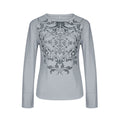 autumn new european and american fashion women's printed waffle knit crew neck pullover casual base layer top