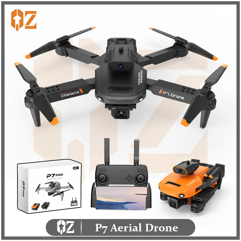 p7 drone with 4-way obstacle avoidance, hd aerial photography, 4k quadcopter, foldable remote control aircraft, kids' toy