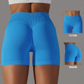 European and american high-waisted stretch running & fitness shorts - criss-cross waist, peach lift, tight-fit yoga pants, seamless athletic shorts