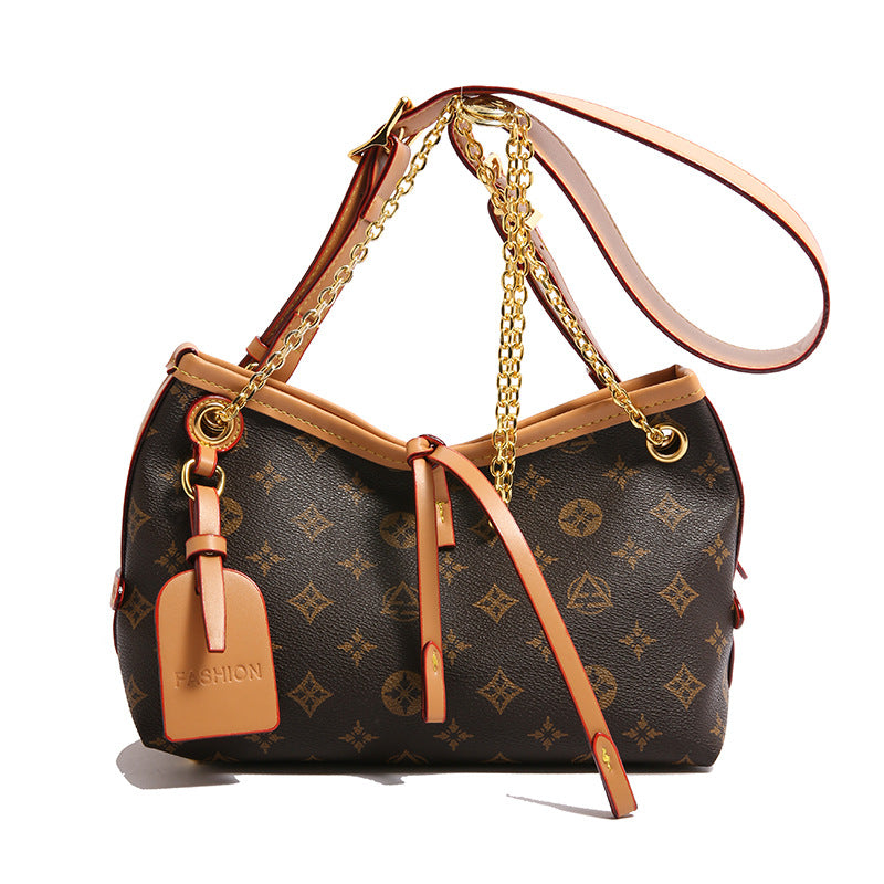2025 new european and american style printed underarm bag - large capacity retro women's bag - casual versatile commuter shoulder & crossbody bag
