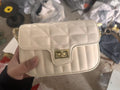 Xiaoxiangfeng rhombus chain bag for women 2025new arrivaltrendy embroidered thread small square bag work clothingeasiest for match shoulder crossbody bag