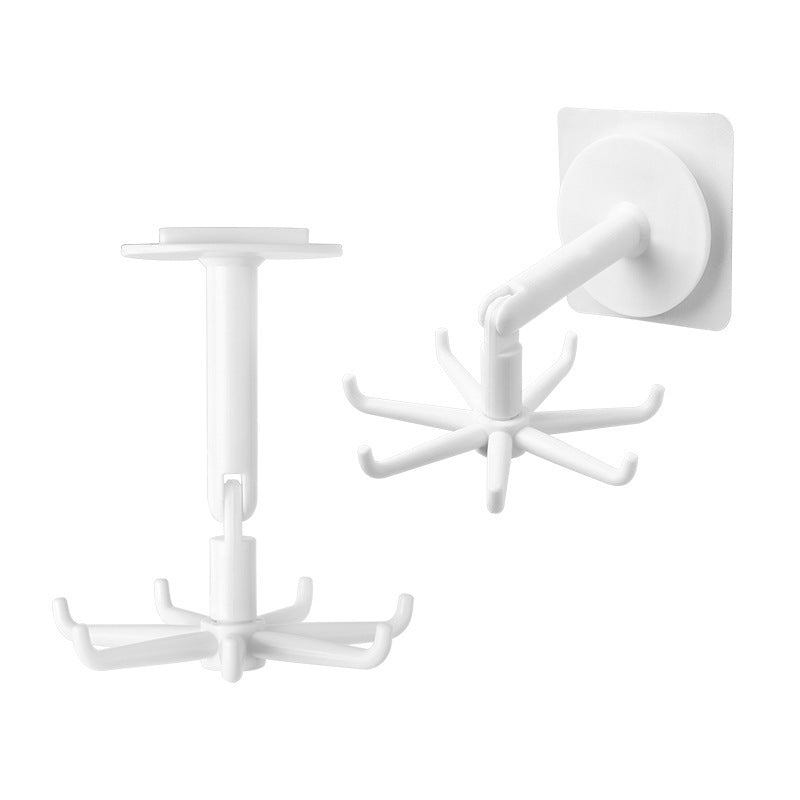 Six-claw rotatable hook, hexagonal sticky hook, strong wall-mounted spoon holder, multi-functional for home kitchen storage