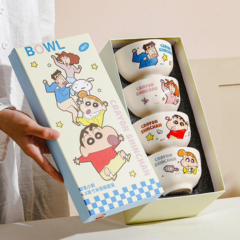 Crayon Xiaoxin Ceramic Bowl Gift Box for Family Household Rice Bowl Cartoon Ceramic Tableware High Value Gift Set