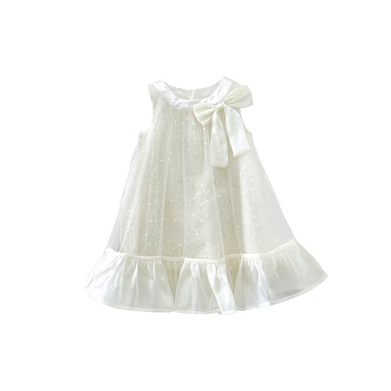 Girls' summer dress  new style - stylish sleeveless princess dress for baby girls