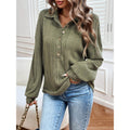 cross-border women's ribbed knit half-open cardigan with stand collar, puff sleeves, and relaxed fit