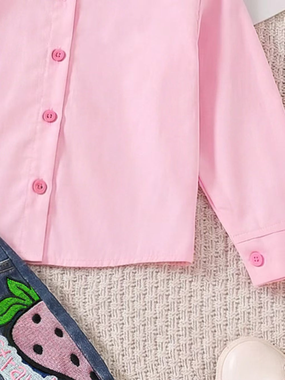 Kids clothing cross-border exclusive i lapel plaid shirt camisole jeans three-piece children's clothing