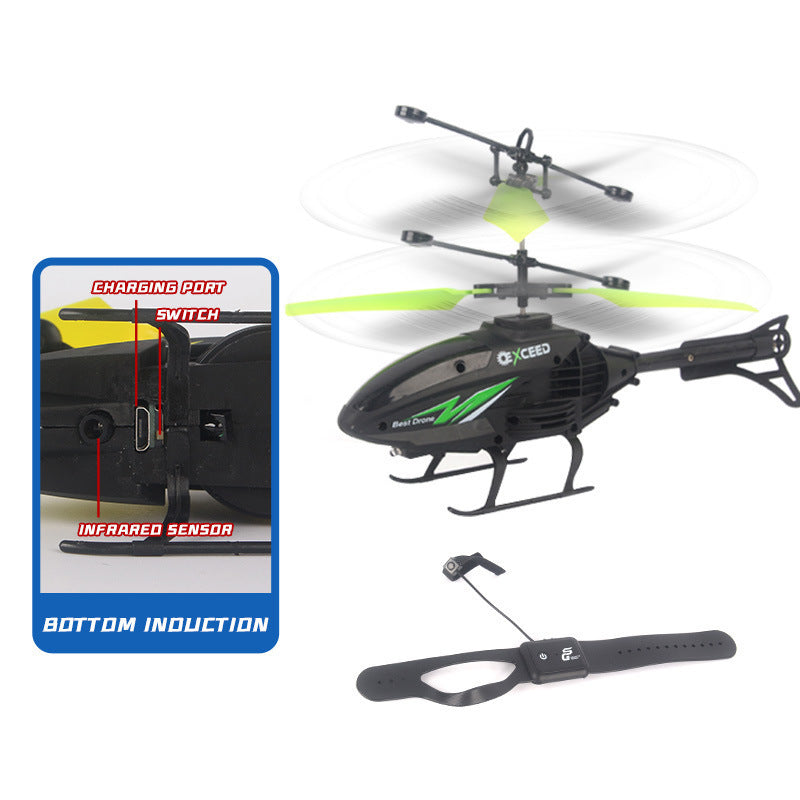 remote control watch aircraft, drop-resistant two-channel sensor aircraft with watch aircraft control helicopter new arrival