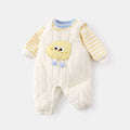 Baby clothes cute baby winter outfit super adorable overalls set autumn and winter new fleece-lined medium-thick bodysuit