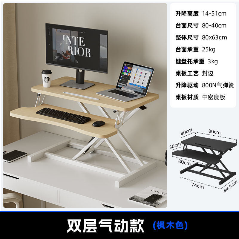 Standing desk adjustable height laptop monitor stand foldable computer table
