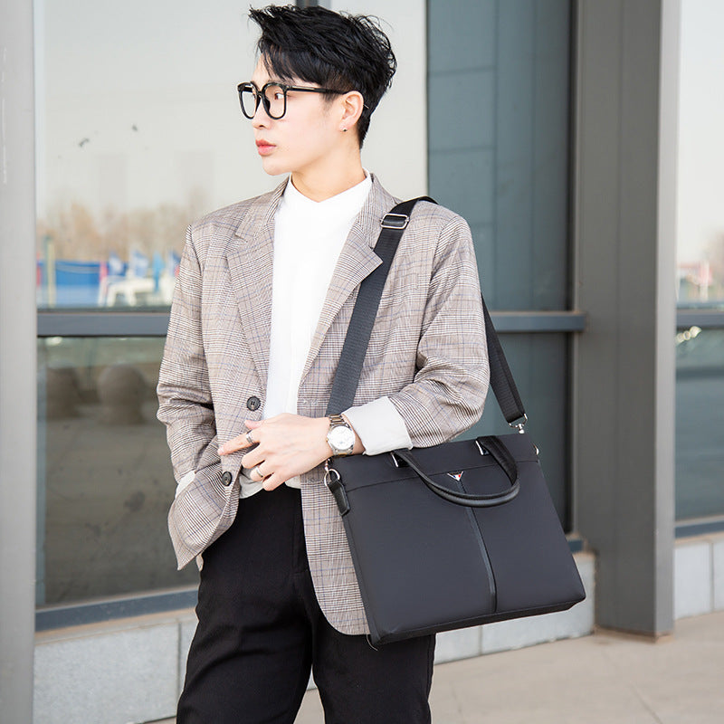 New Oxford cloth men's handbag horizontal corporate LOGO setting business briefcase business trip men's bag meeting bag