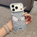Suitable for apple 17pro silver edge spider-man spider web mecha trendy cool e-sports style iphone18 anti-fall mobile phone case
