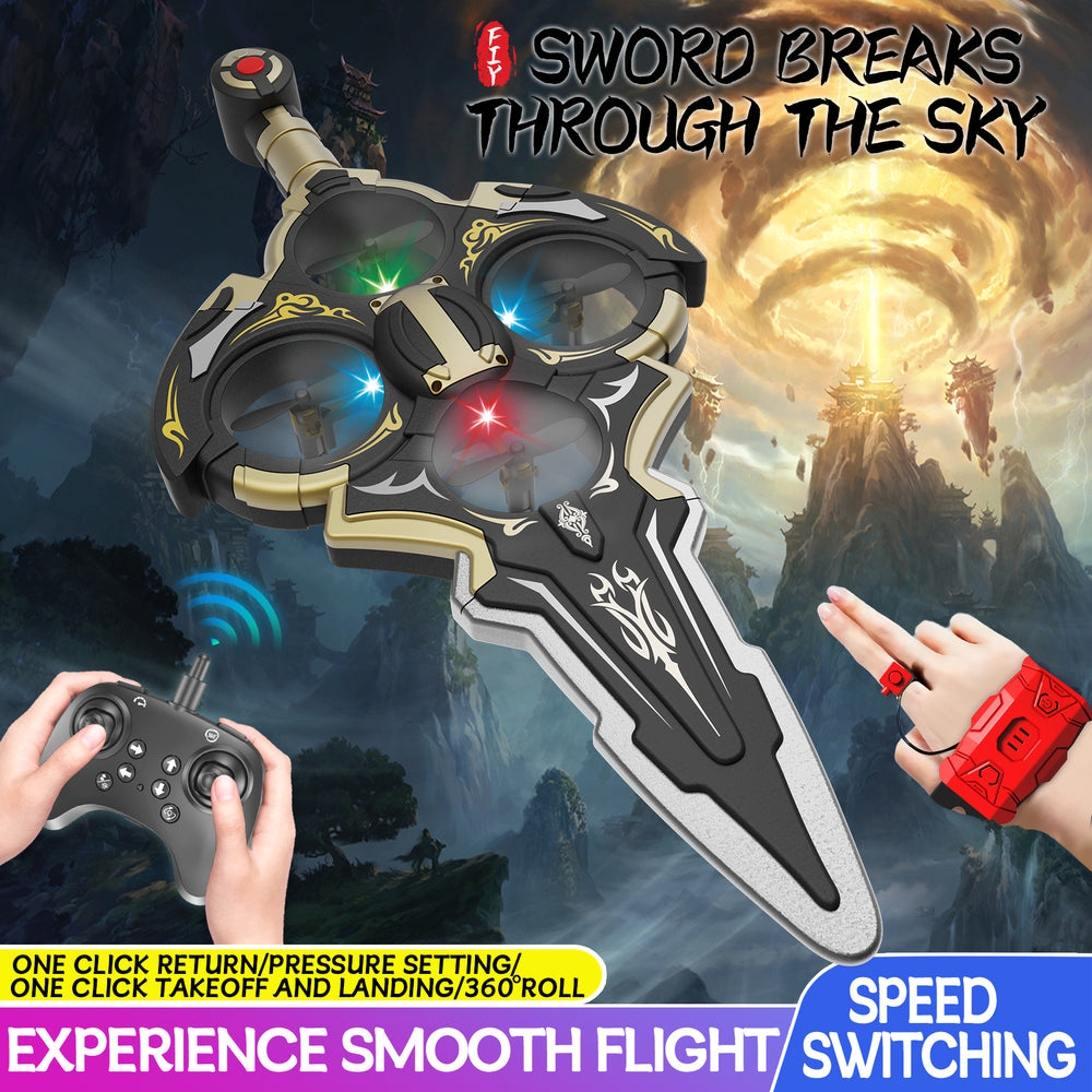 Upgraded sword flying aircraft remote control flying sword remote control aircraft new kids gliding tumbling foam flying sword toy cross-border