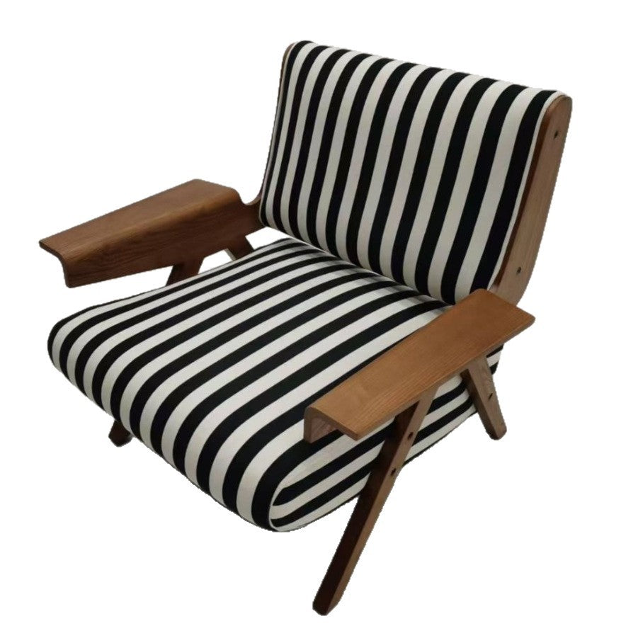 Single seater sofa chair french antique style solid wood lazy living room balcony casual chair zebra designer