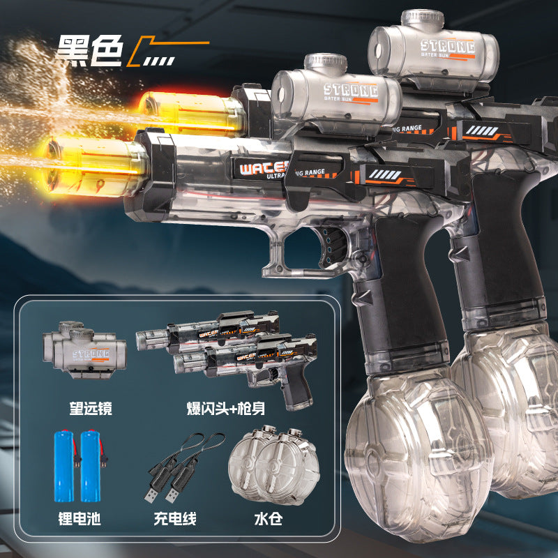 [customized] firelight little ice rat electric water gun toy large capacity high speed burst water gun children's water toy