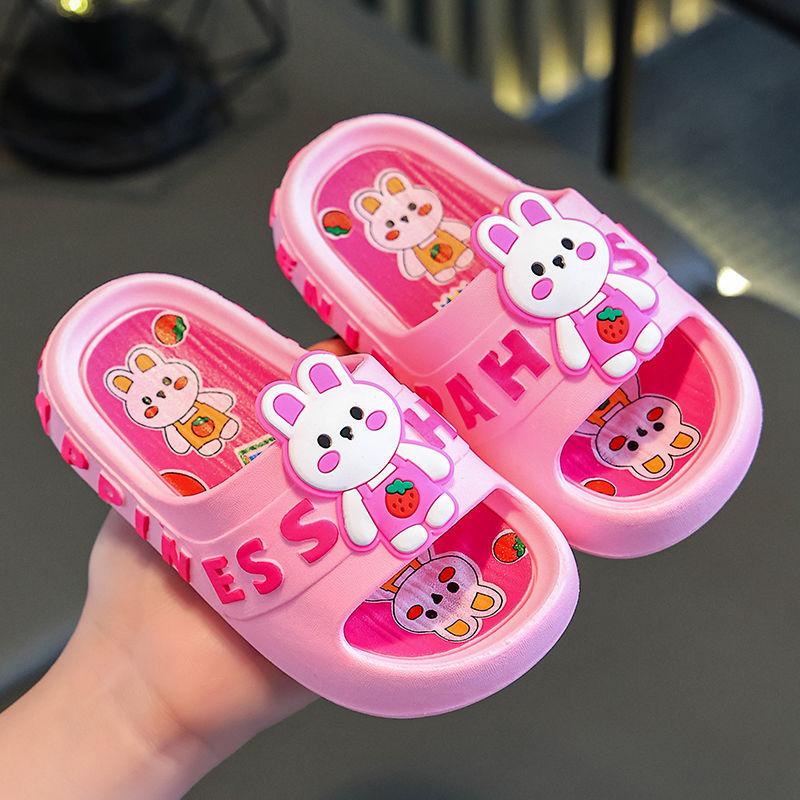 Kids slippers summergirl cartoon cute indoor soft bottomnon-slip boys baby stepping on shit feeling kids sandals