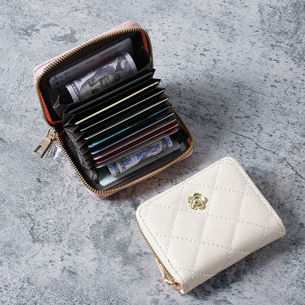 New European and American light luxury fresh small fragrance women's wrist wallet card bag multi-card women's  mobile phone bag