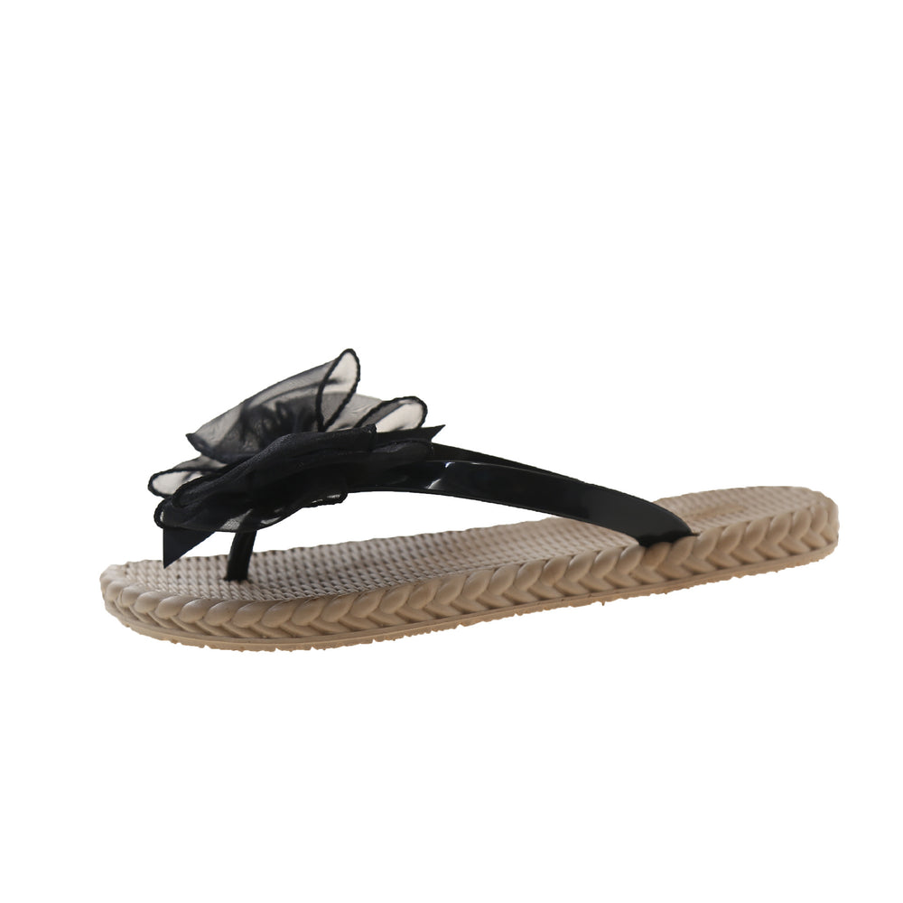 Trendy floral flip-flops for women - summer new arrivals, versatile thong sandals, non-slip beach slippers - wholesale
