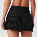 Fashion tennis skirt casual breathable pleated sports skirt for women fake two-piece quick-drying fashion tape high waist fitness skirt