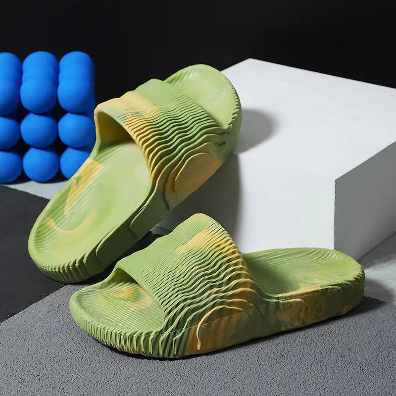 Summernew arrivaltrendy flip-flops kanye stepped on shit slippers plus sizek-stylefashionthick soleeasiest for matchcouple slippers