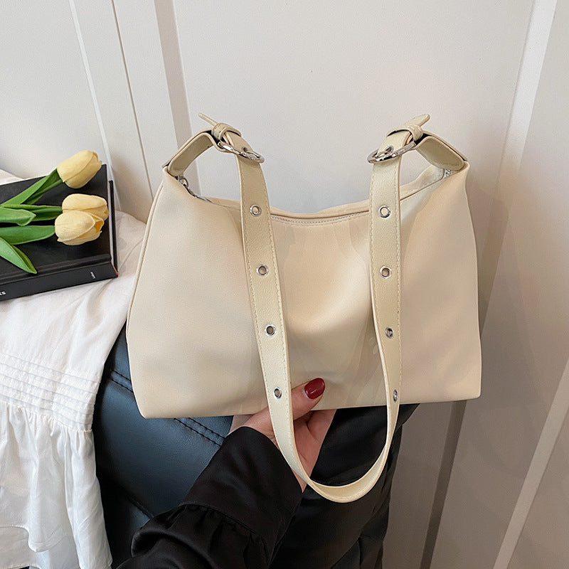 Cross-border high-end simple solid color underarm small square bag women's new fashion anti-splashing bag casual shoulder bag bag