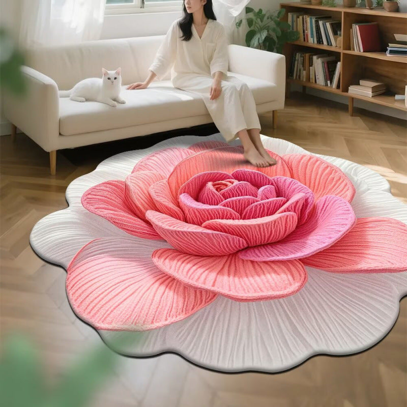3d floral crystal velvet rug - absorbent mat for living room, bedroom, bedside, sofa, and coffee table