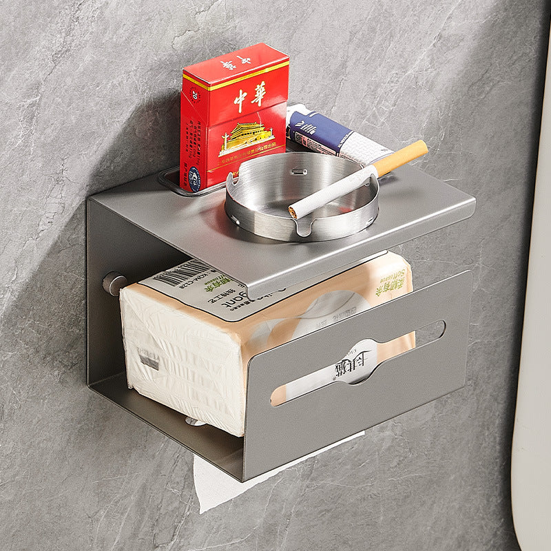 No punching paper towel holder household stainless steel ashtray toilet bathroom fashion trend wall-mounted commercial ashtray