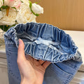 New girls' autumn collection: versatile cartoon embroidered bow denim jeans - korean style casual fashion for baby girls