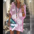 european and american export women's elegant v-neck short sleeve lace patchwork printed dress