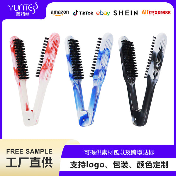 Cross-border new products straight hair V-shaped splint comb straight hair styling comb straightening anti-static hair comb bristle splint comb