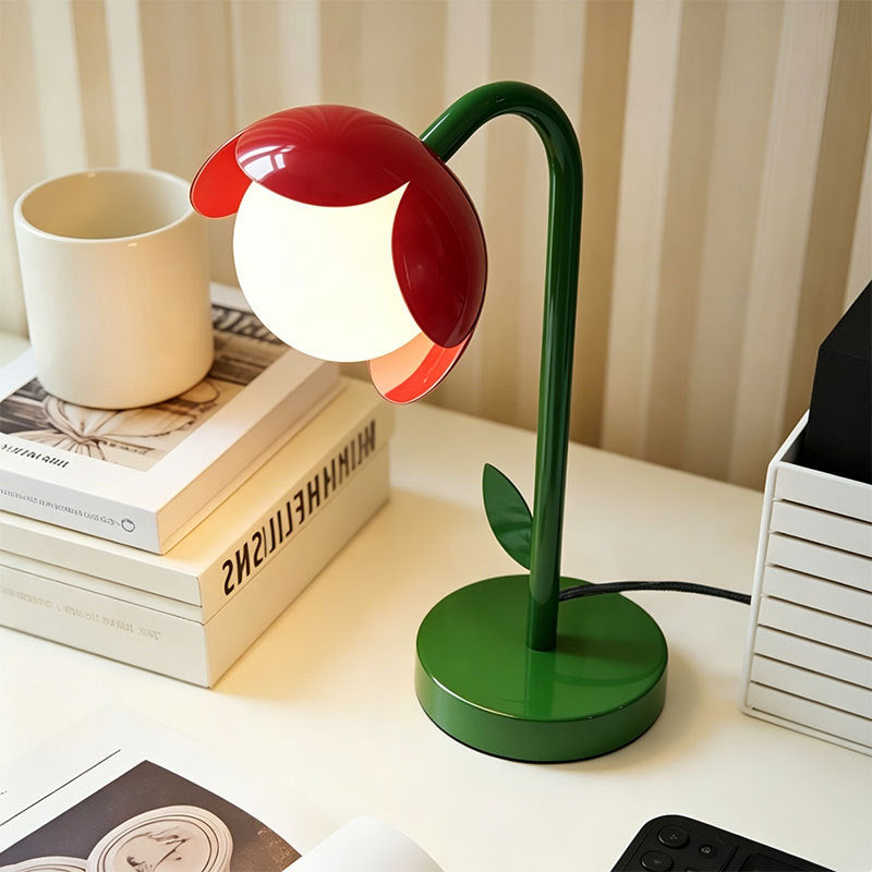 Dopamine floor lamp - perfect for living room sofas, memphis-inspired red flower table lamp, ideal for kids' princess bedrooms as a night light