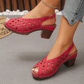 spring/summer new plus size cross-border roman retro style hollow-out fashion outerwear solid color buckle peep-toe sandals