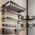 Gun gray towel rack bathroom storage rack punch-free bathroom shelf all-in-one pendant toilet space aluminum bath towel rack